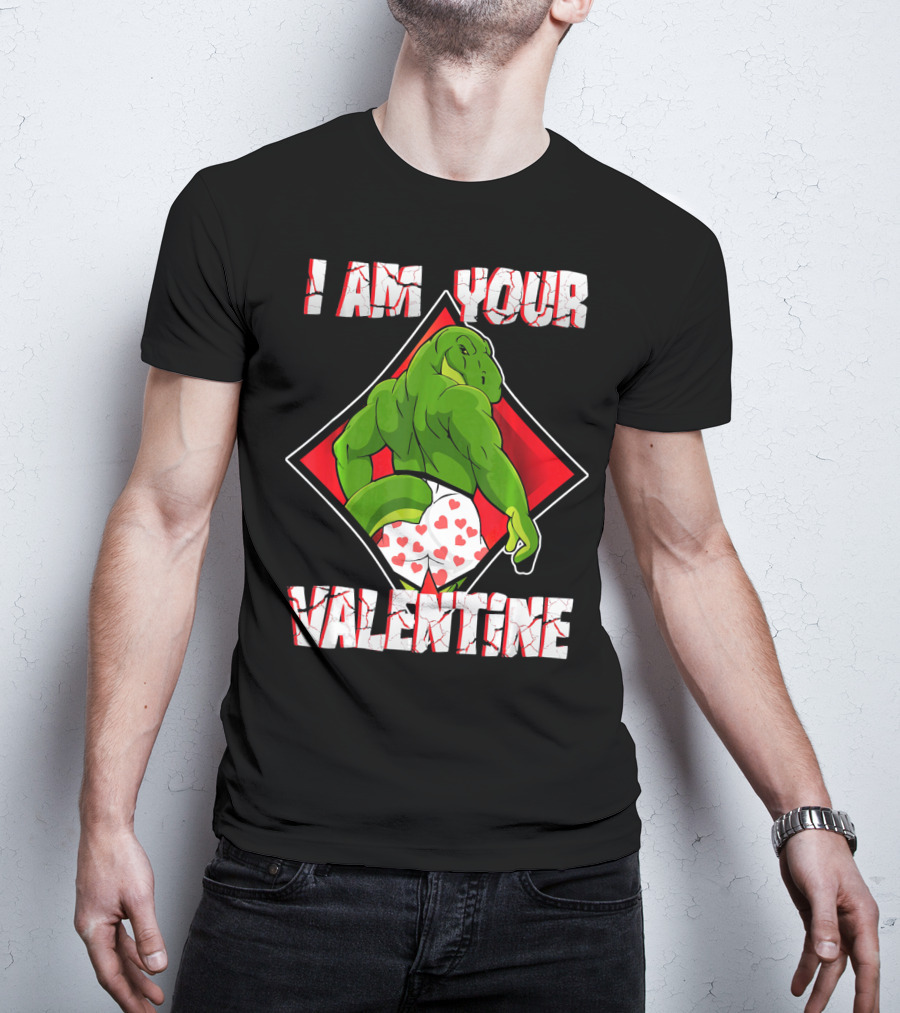 I Am Your Valentine Dinosaur With Heart Boxers T-Shirt