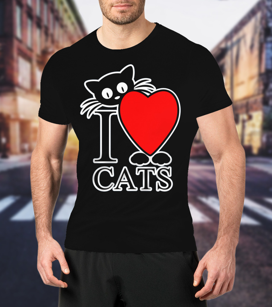 I Love Cats Valentines Day Cat Lover T-Shirt