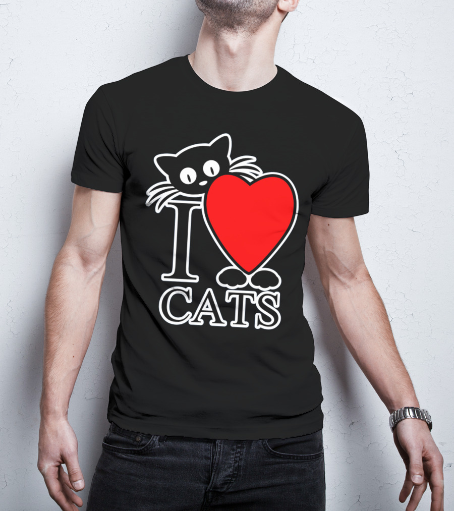 I Love Cats Valentines Day Cat Lover T-Shirt