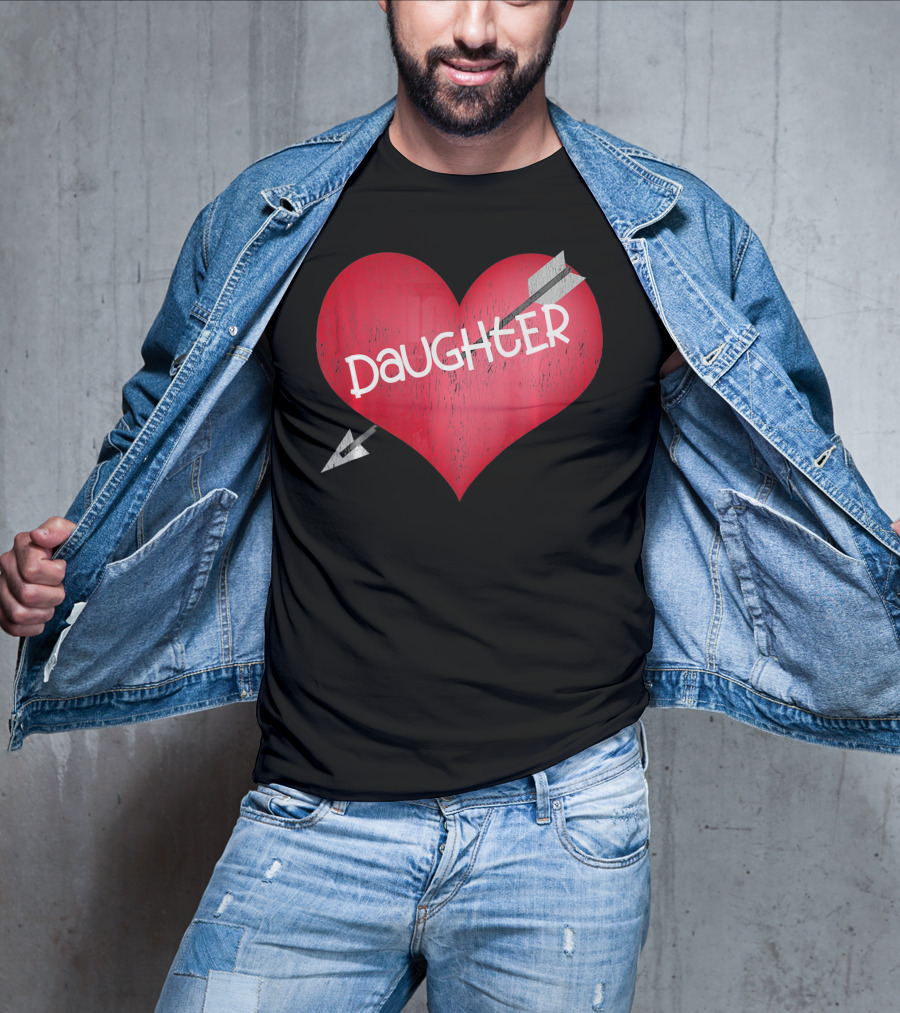 I LOVE MY DAUGHTER Valentine's Day Heart Arrow T-Shirt