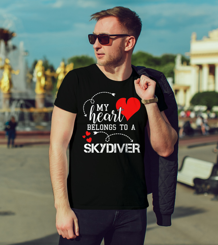 My Heart Belongs To A Skydiver T-Shirt