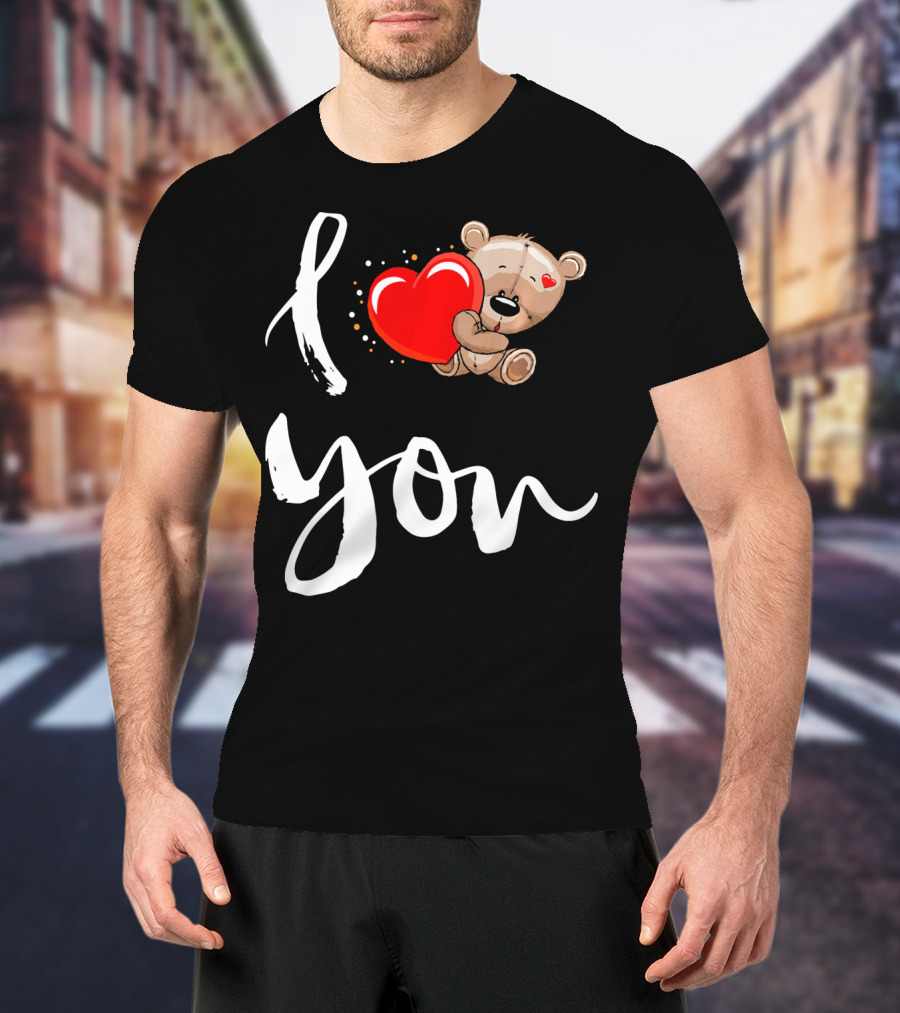 I Love You Bear Holding Heart T-Shirt