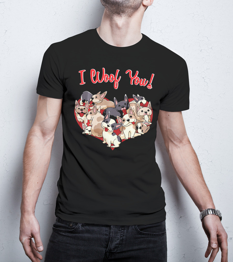I Woof You French Bulldog Heart T-Shirt
