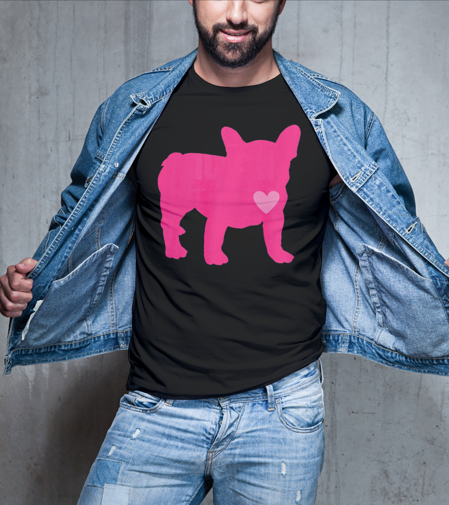 Ition Frenchie Pink Heart Valentine T-Shirt
