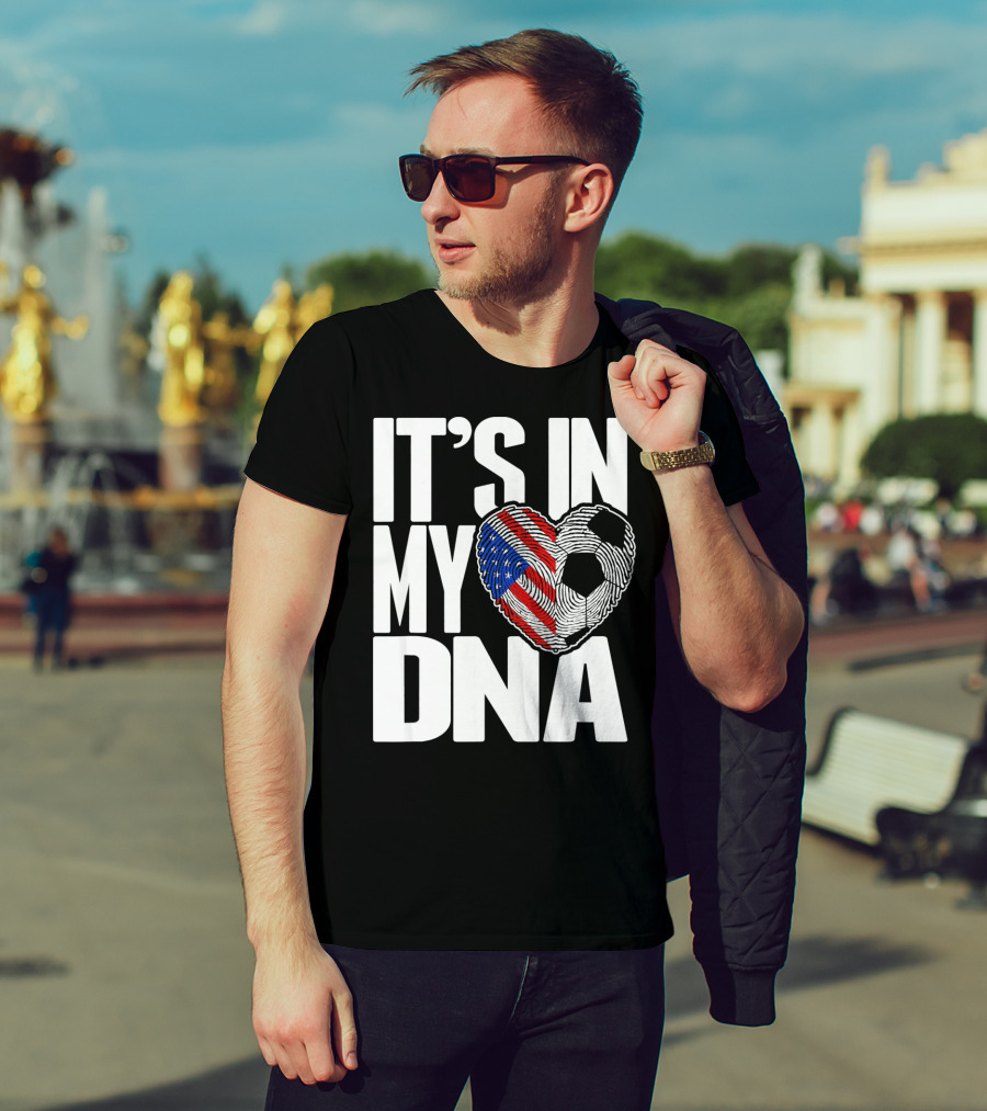 It's In My DNA Fingerprints Soccer Heart Flag T-Shirt