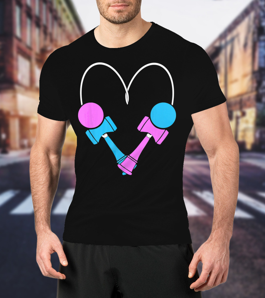 Kendama Love Trick Partners Vale Heart Shaped T-Shirt