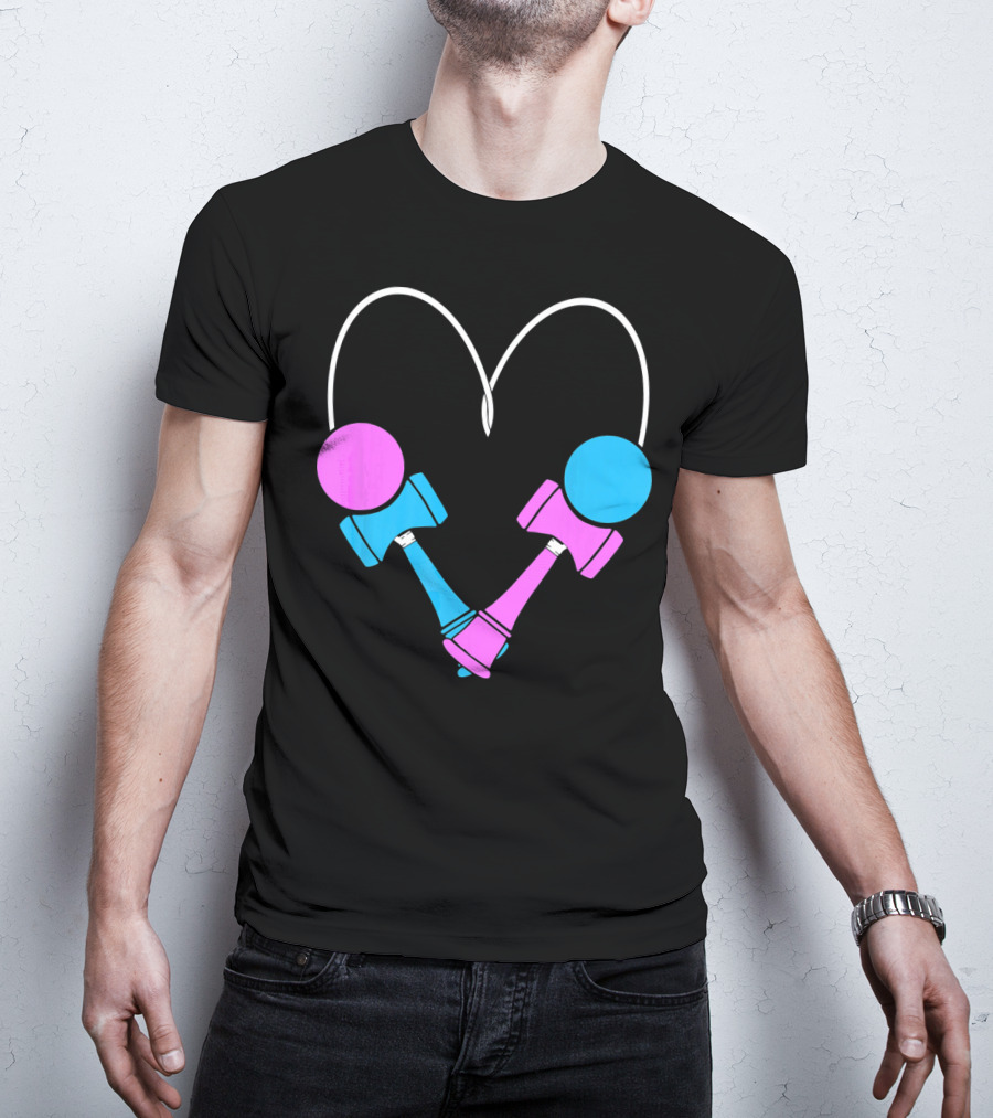 Kendama Love Trick Partners Vale Heart Shaped T-Shirt