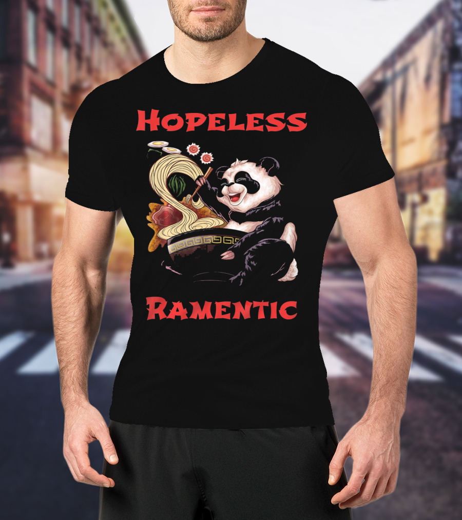 Hopeless Ramentic Panda Enjoying Noodles T-Shirt