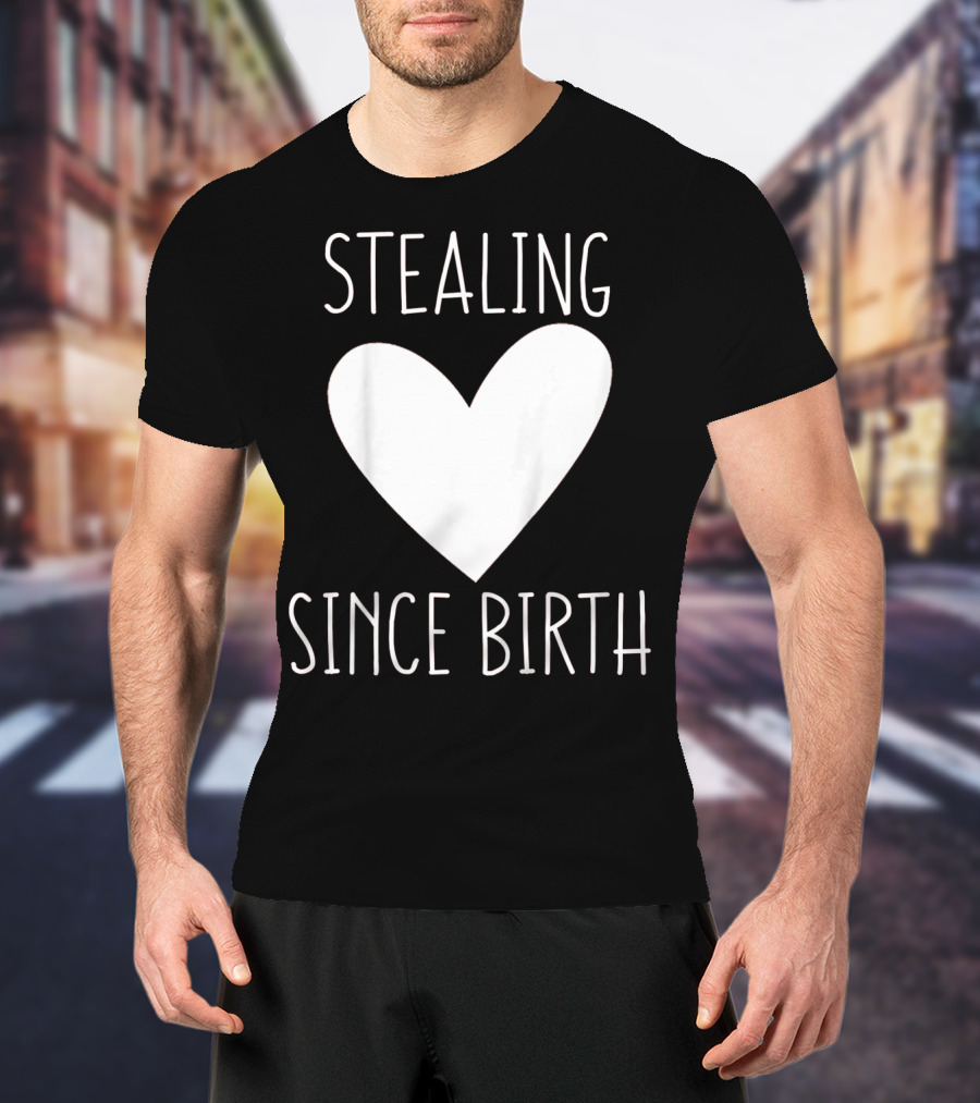 Stealing Hearts Since Birth Kids Funny Valentines Day T-Shirt