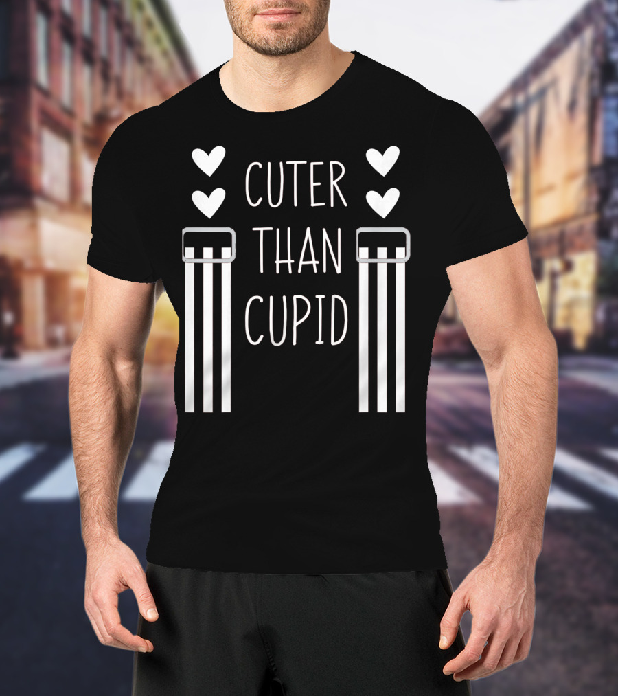Cuter Than Cupid Kids Heart Suspenders Valentines Day T-Shirt