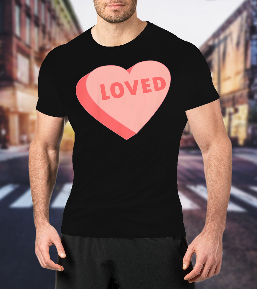 Kids Valentines Day Candy Heart Loved T-Shirt