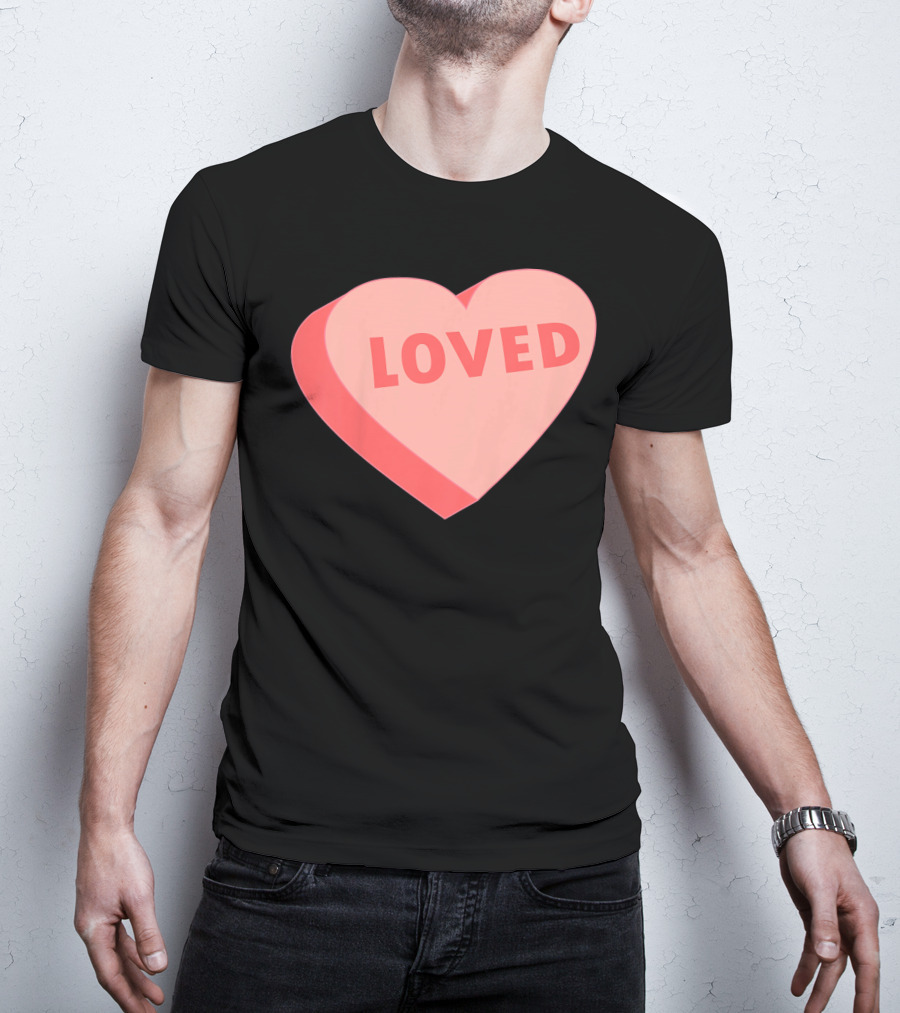 Kids Valentines Day Candy Heart Loved T-Shirt