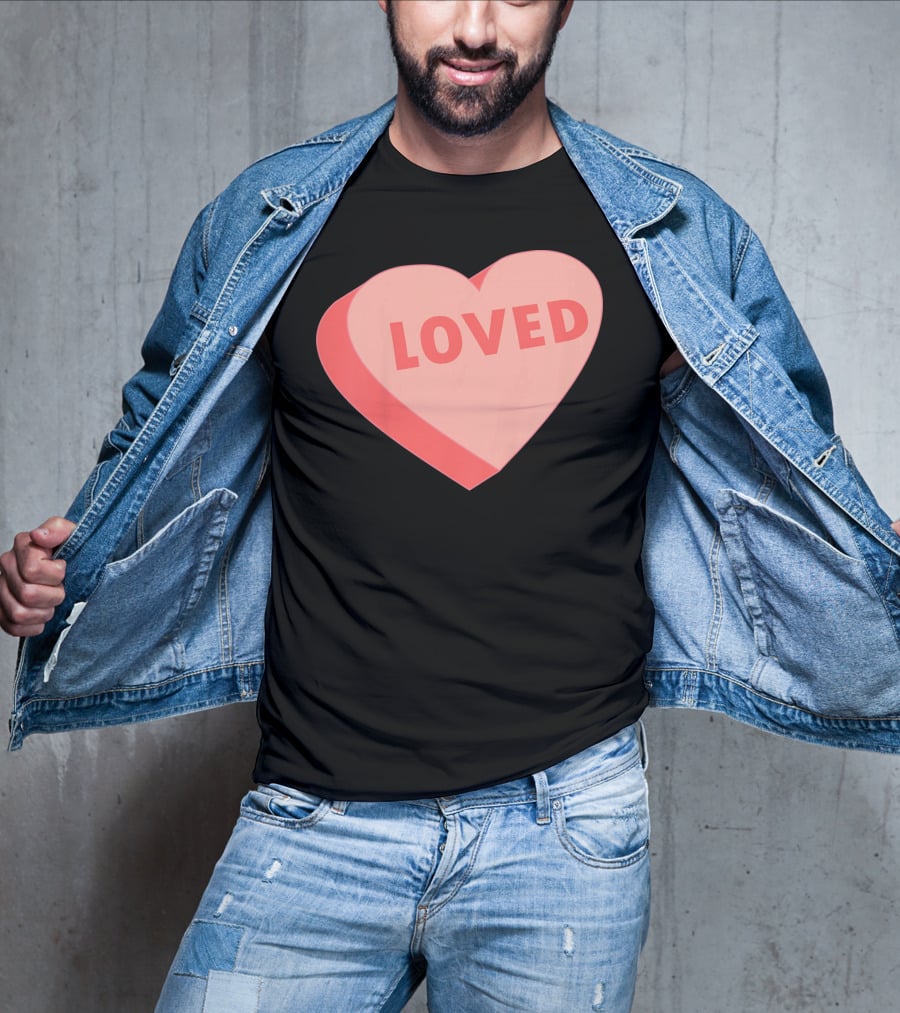 Kids Valentines Day Candy Heart Loved T-Shirt