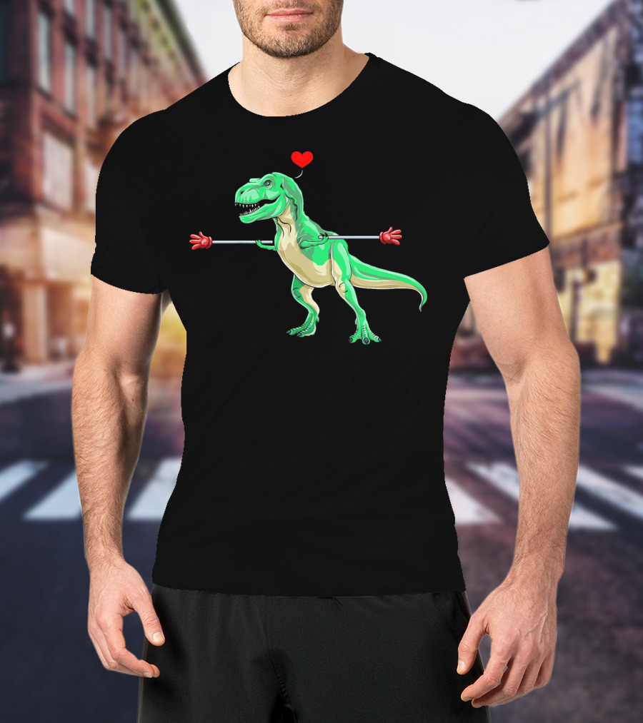 Kids Valentines Day Dinosaur Heart Arms Love T-Shirt