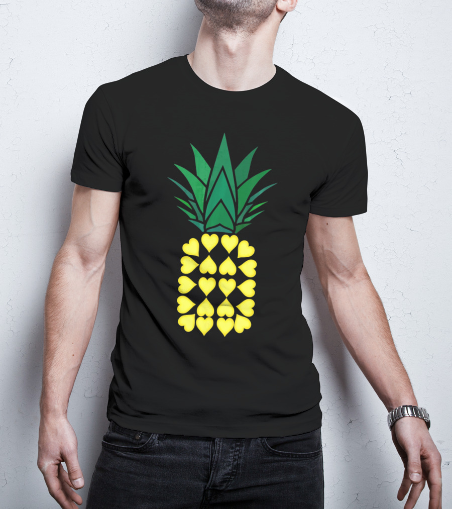 Pineapple Heart Pattern Valentine Day T-Shirt