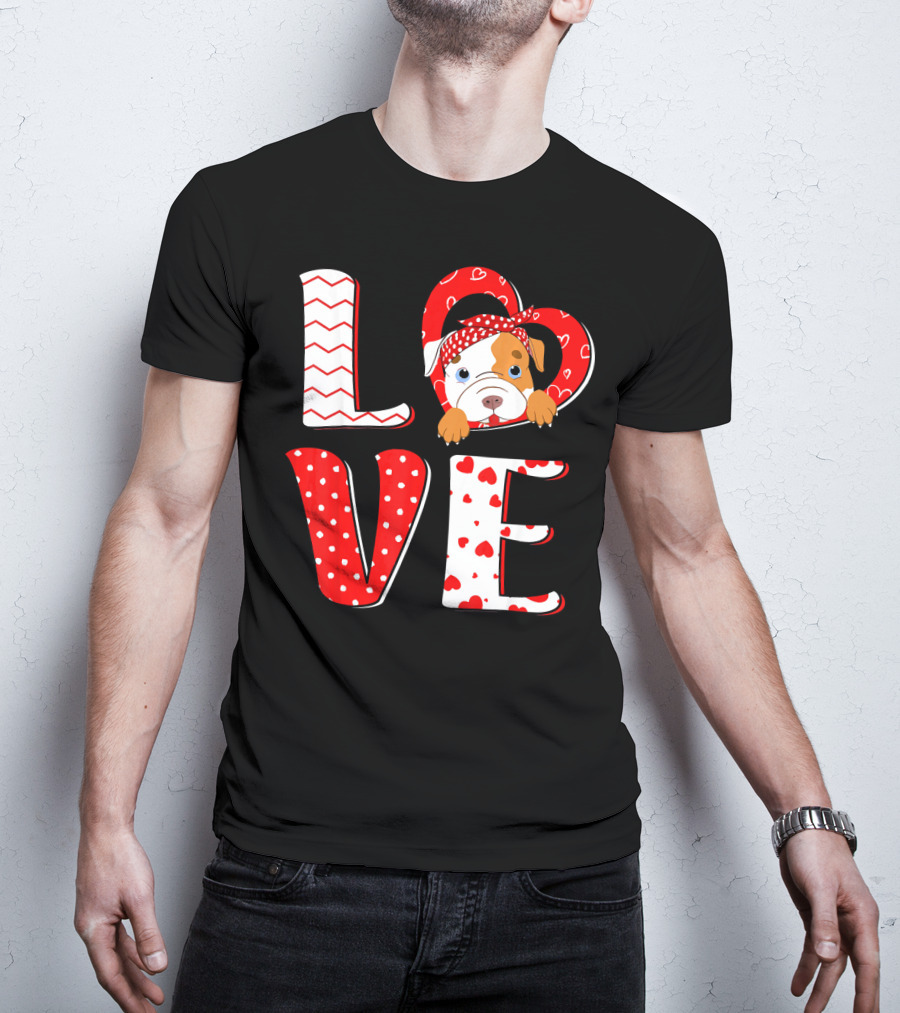 LOVE Pittie Mom For Pitbull Dog Lovers T-Shirt