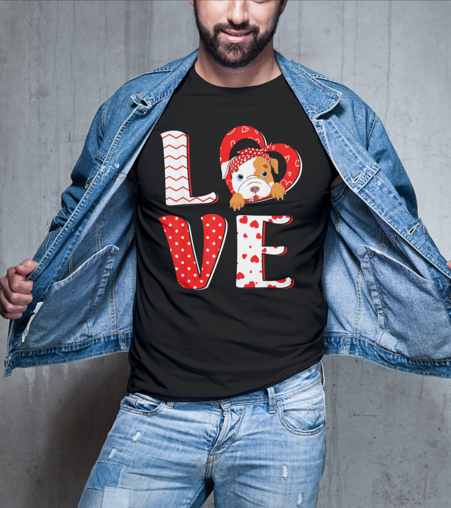 LOVE Pittie Mom For Pitbull Dog Lovers T-Shirt