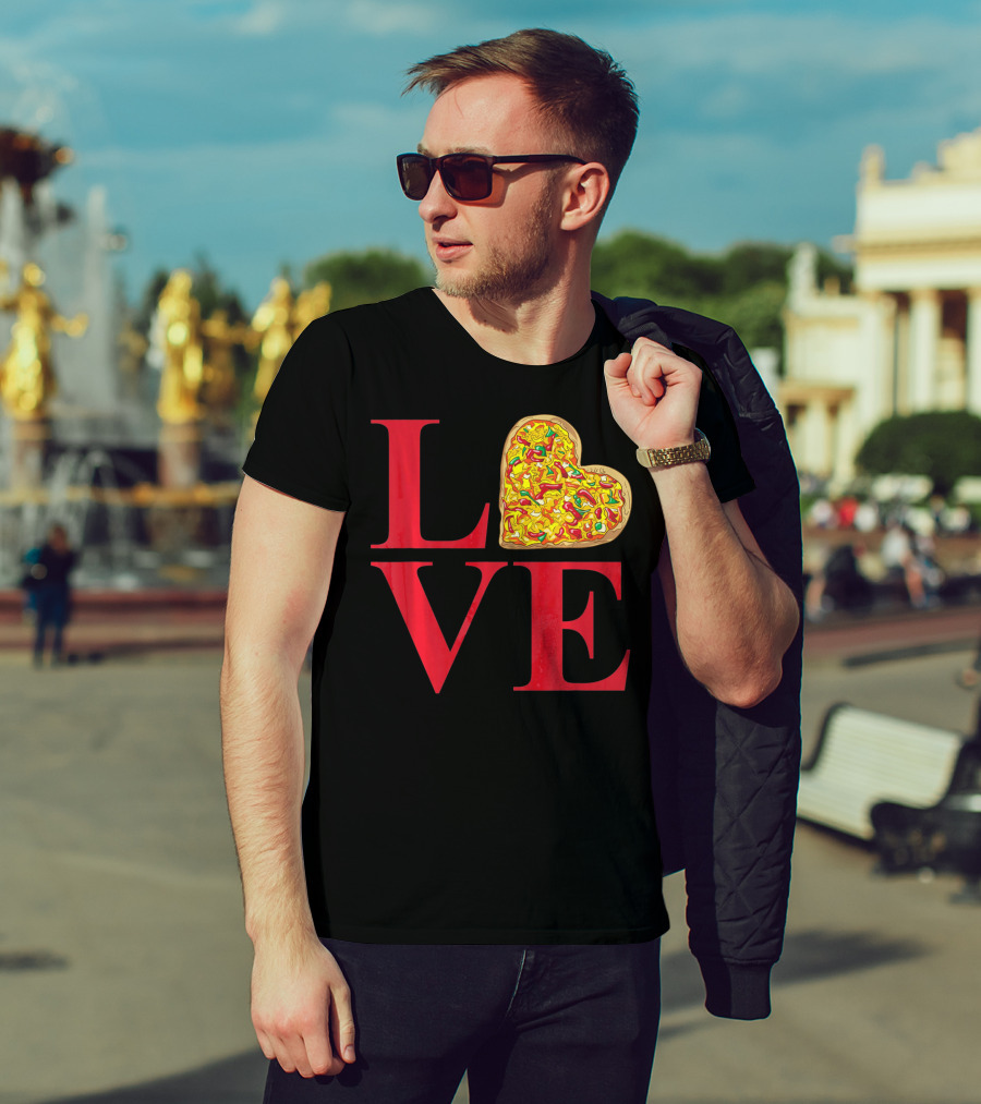 Love Pizza Heart Valentines Day Pizza Lover T-Shirt