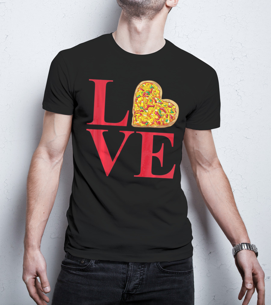 Love Pizza Heart Valentines Day Pizza Lover T-Shirt