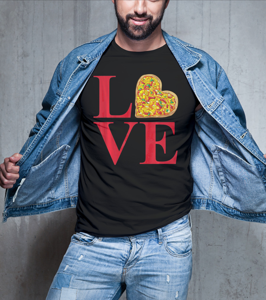 Love Pizza Heart Valentines Day Pizza Lover T-Shirt