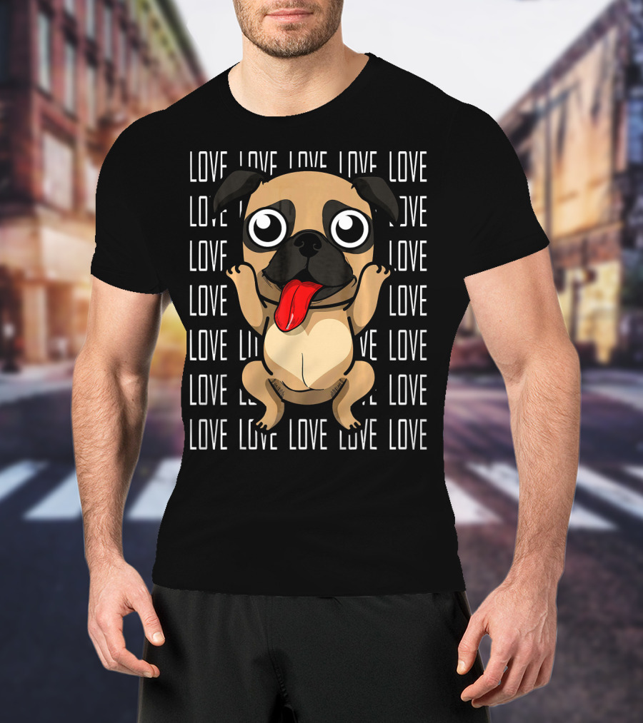 Love Pug Valentines Day Dog Lovers Pug T-Shirt
