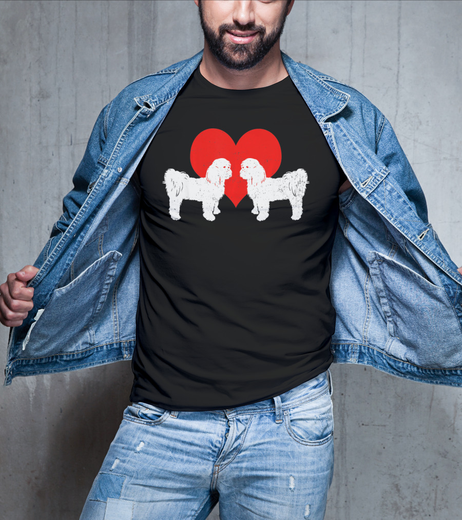 Valentines Shitzu Heart Duo T-Shirt