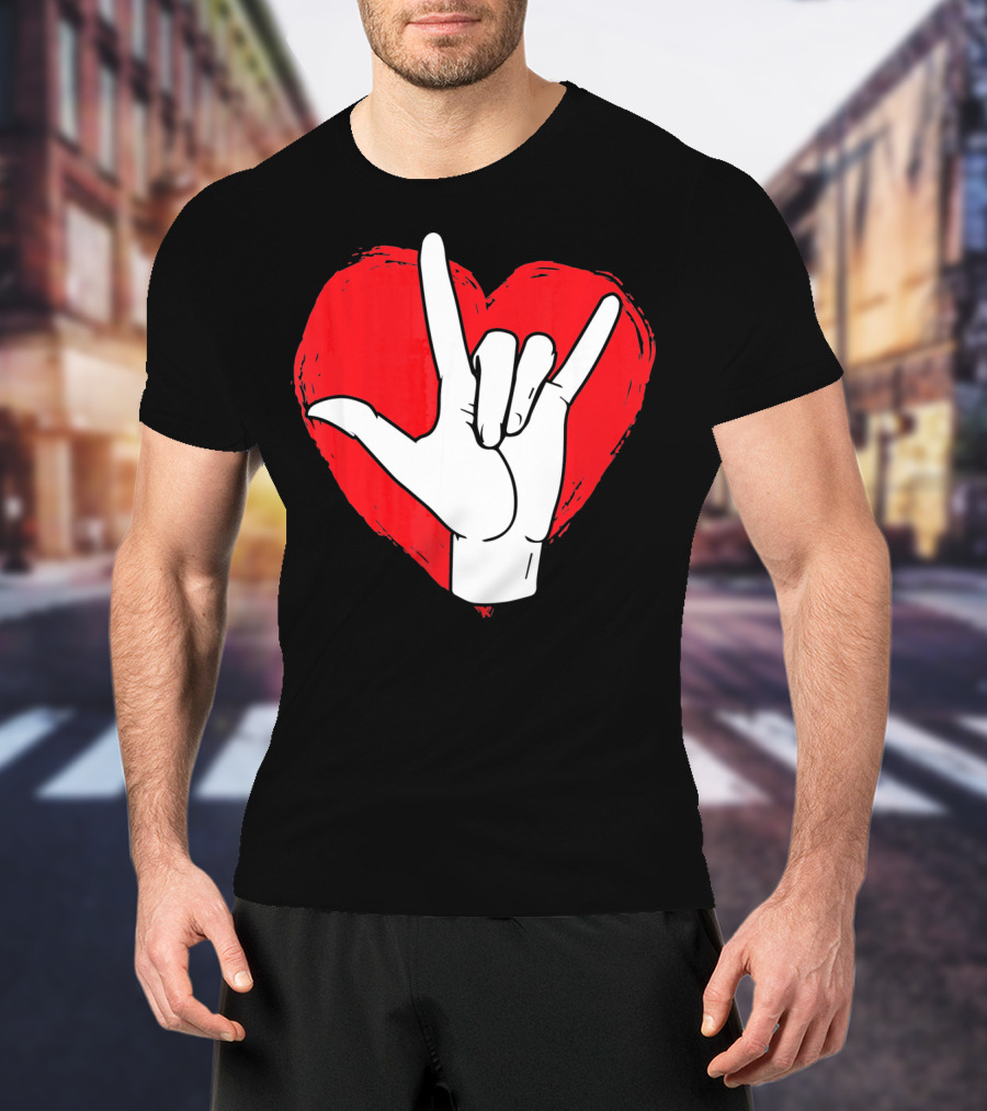 Sign Language I Love You ASL Heart Valentine's Gesture T-Shirt