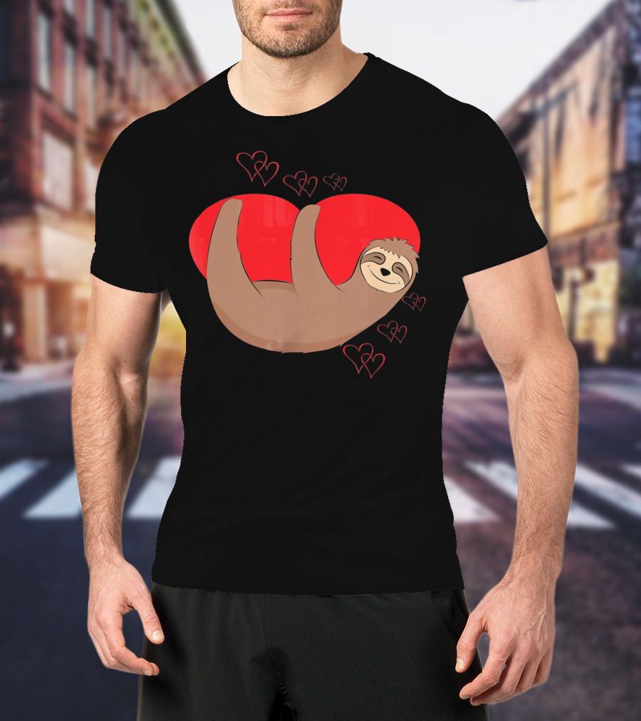 Valentines Sloth Heart T-Shirt