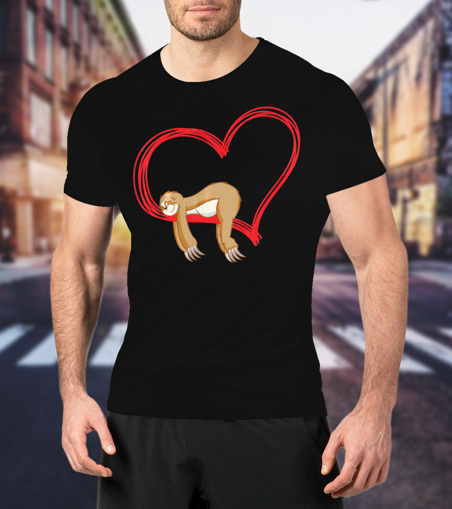 Sloth Lover Funny Sloth Heart Embrace T-Shirt