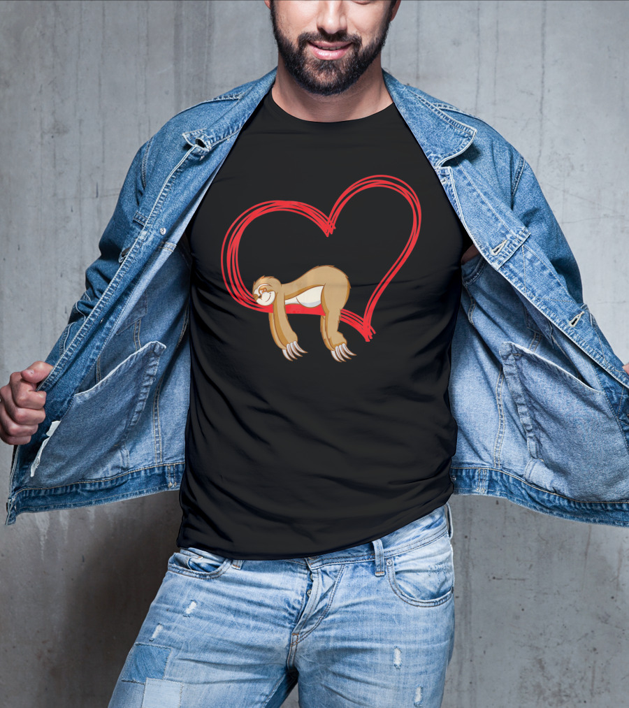 Sloth Lover Funny Sloth Heart Embrace T-Shirt
