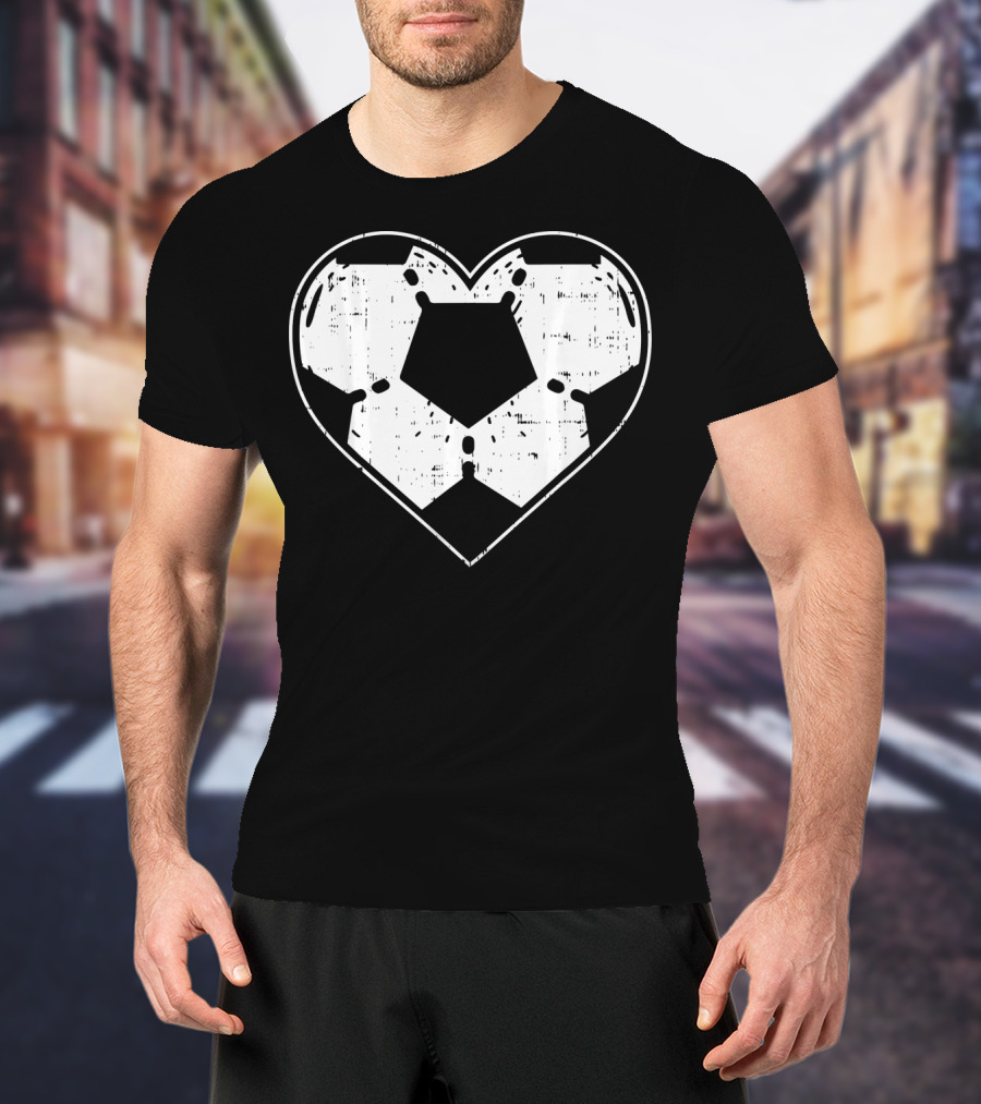 Heart Shaped Soccer Ball Football Sport T-Shirt