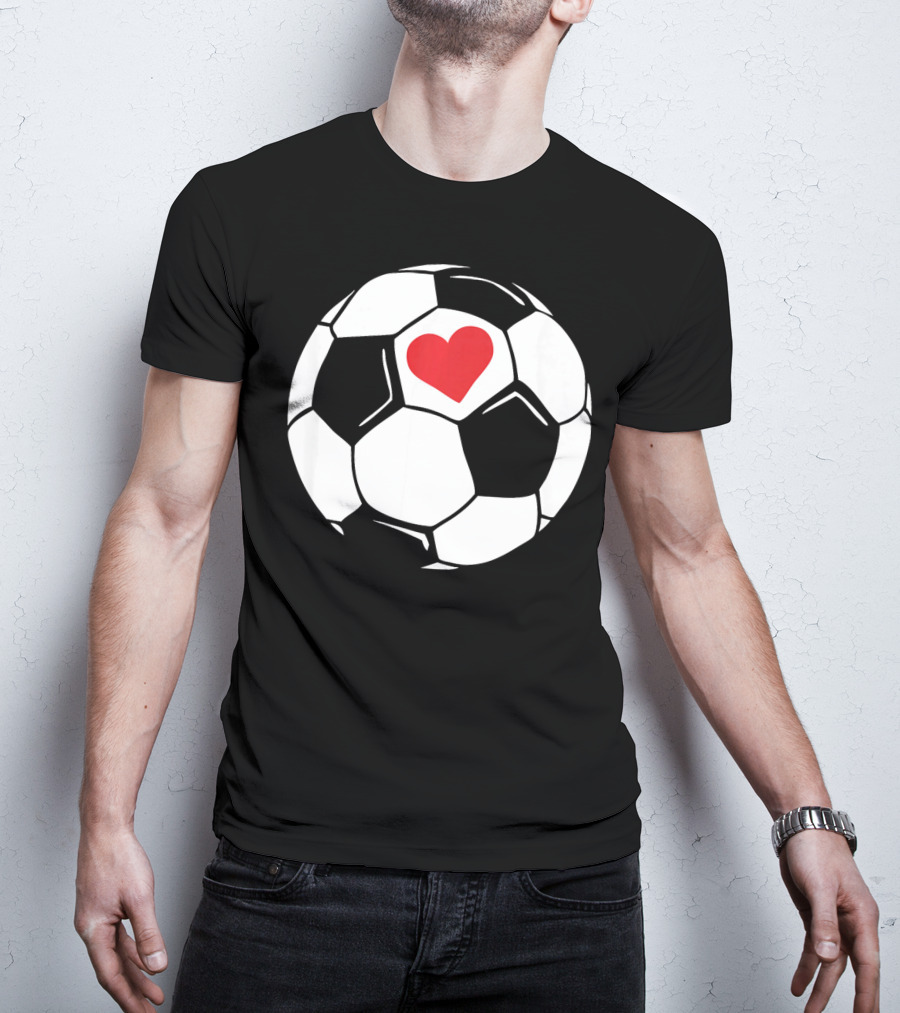 Soccer Valentines Day Heart In Soccer Ball T-Shirt