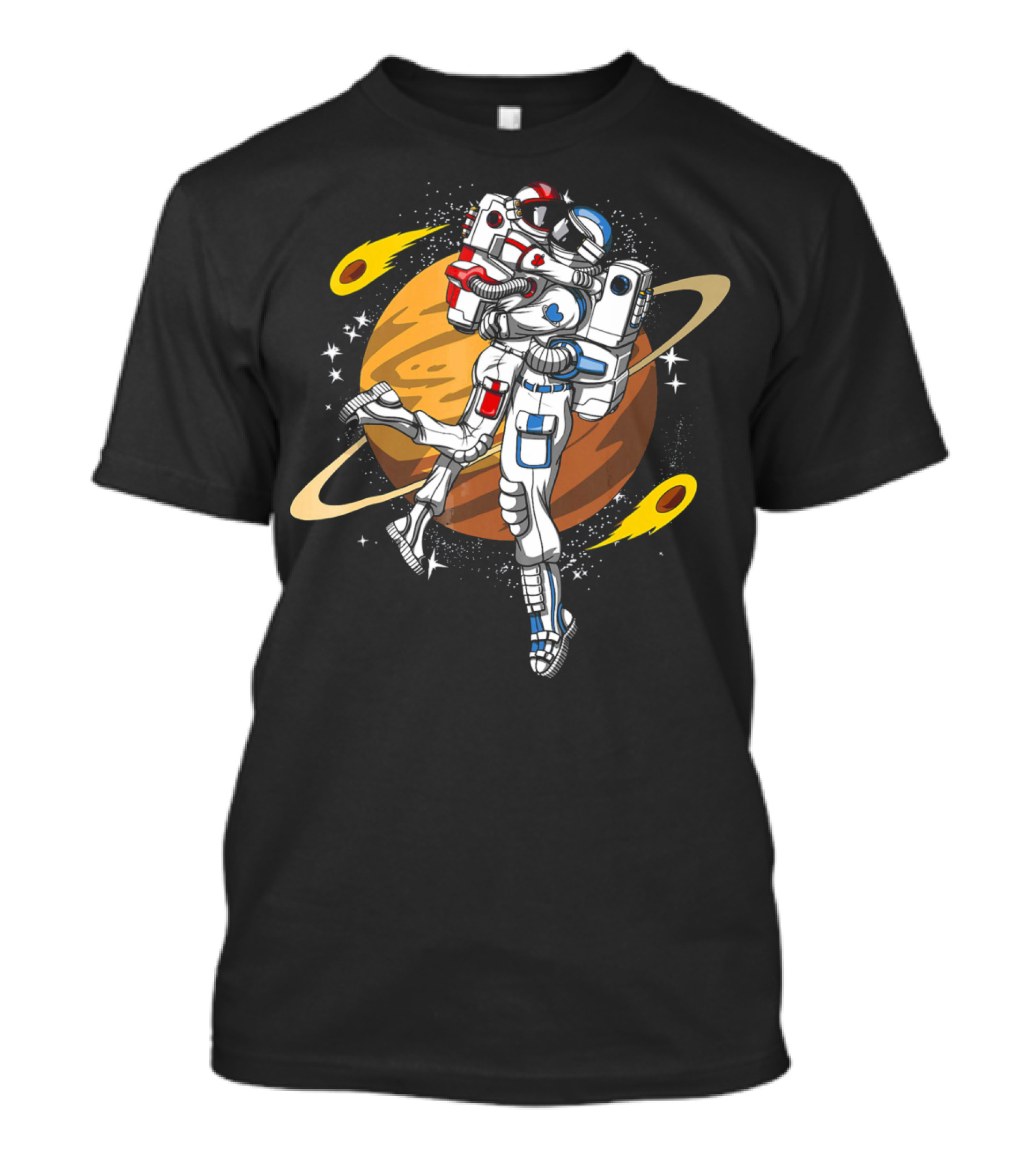 Space Astronaut Couple Valentines Day Planet Hug T-Shirt