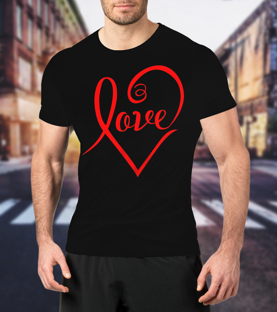 Stylish Heart Shape Love Valentine's Day T-Shirt