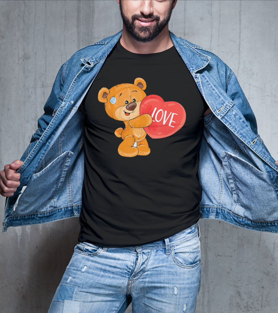 Teddy Bear With Heart Love Funny Valentine T-Shirt