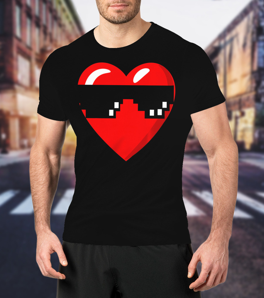 Thug Heart With Sunglasses Funny Meme Style Men Women Youth T-Shirt