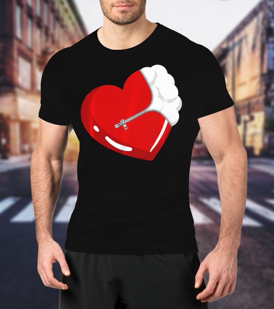 Lacrosse Ball Heart With Zipper Valentines T-Shirt