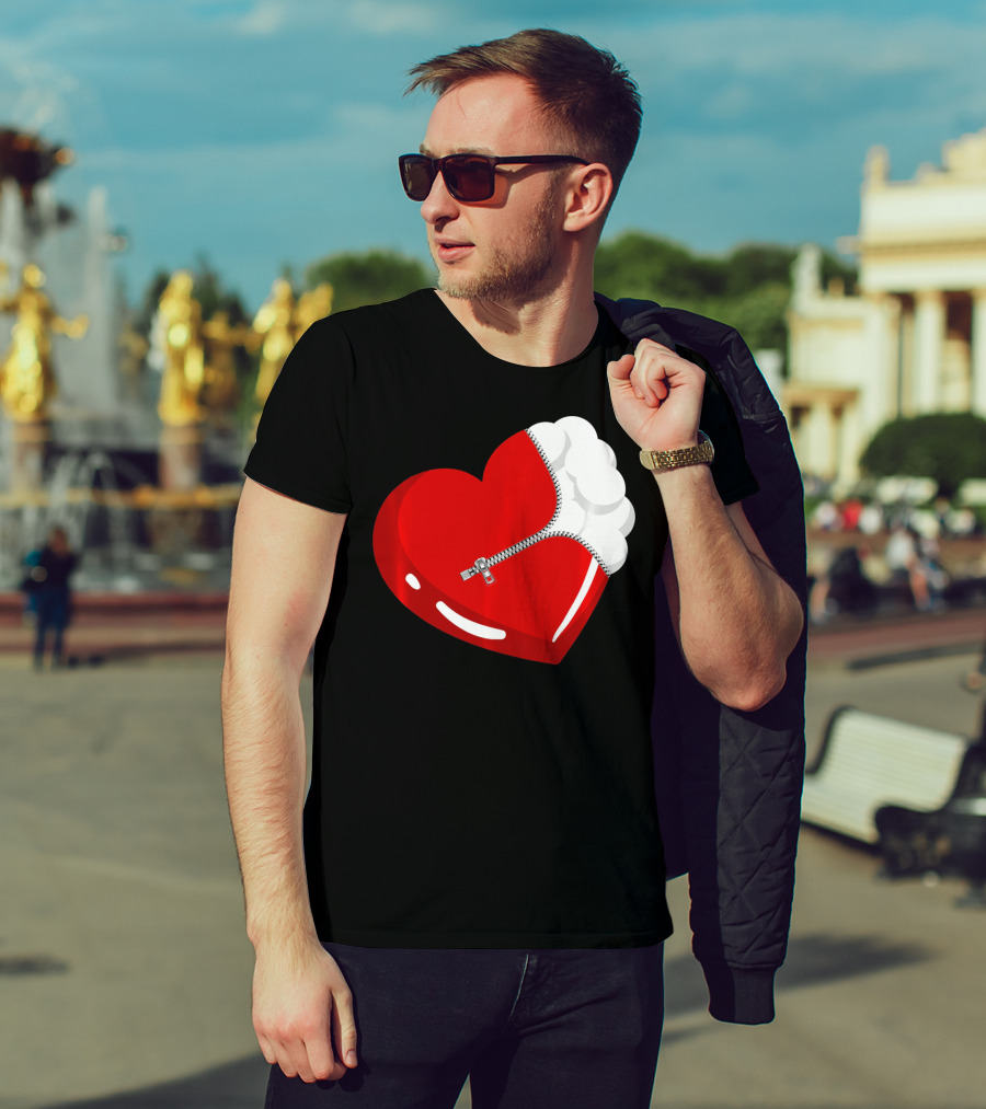 Lacrosse Ball Heart With Zipper Valentines T-Shirt