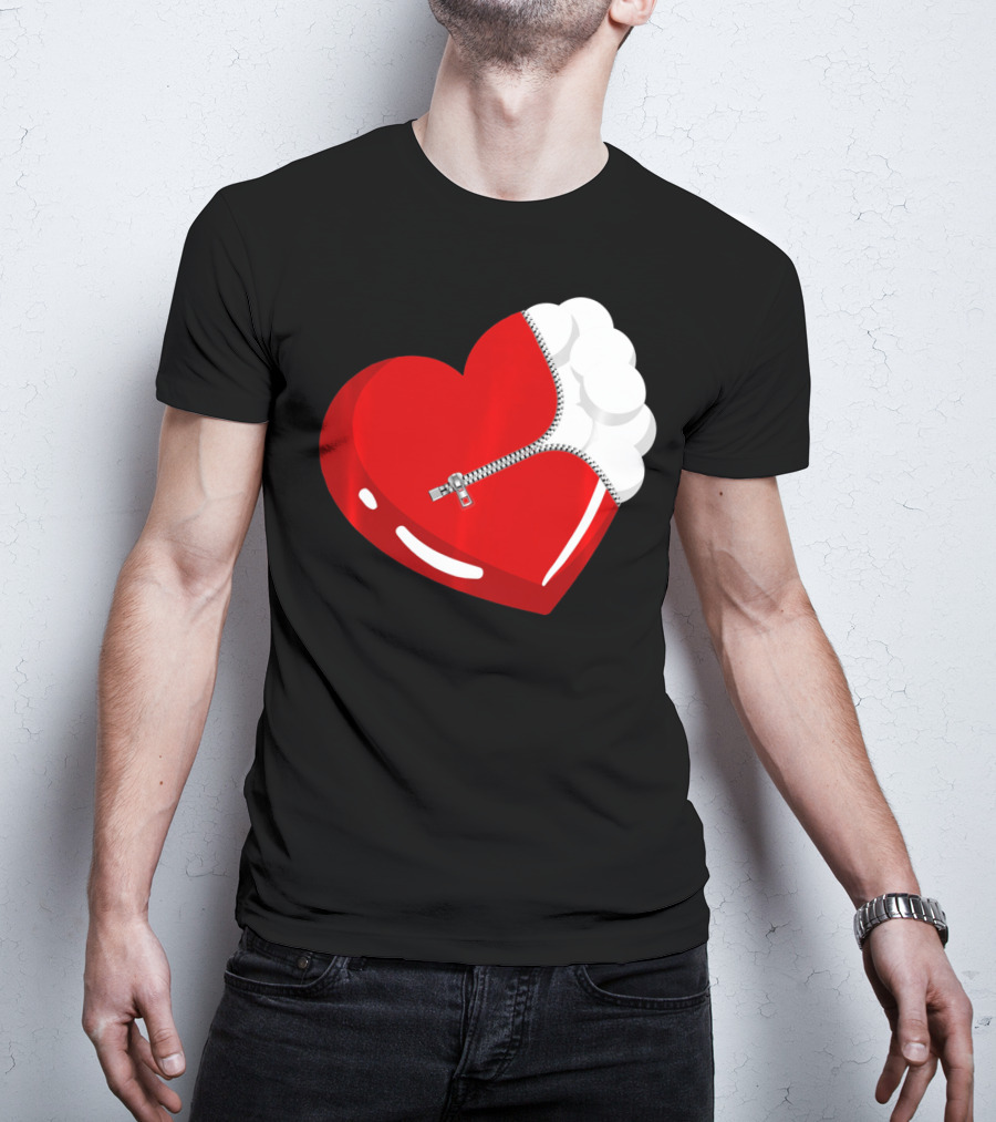 Lacrosse Ball Heart With Zipper Valentines T-Shirt