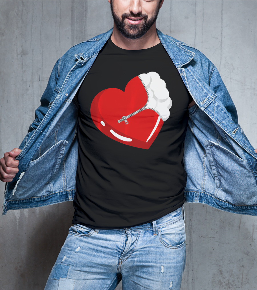 Lacrosse Ball Heart With Zipper Valentines T-Shirt