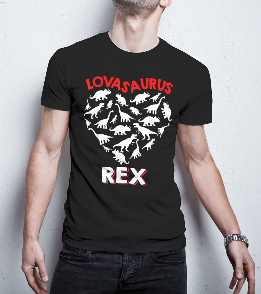 Lovasaurus Rex Dinosaur Valentine's Day Heart T-Shirt