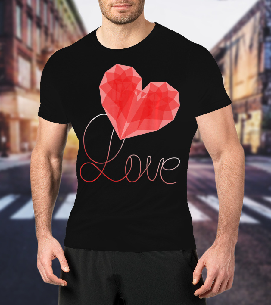 Love Heart Valentin Geometric T-Shirt