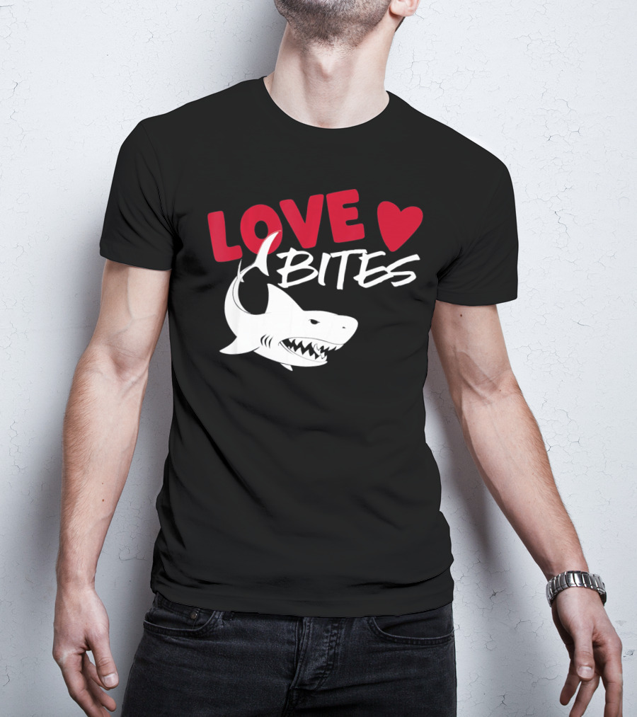 Valentines Day Shark Love Bites T-Shirt