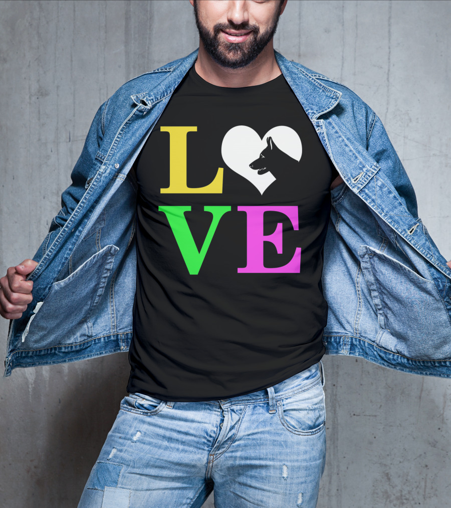Love German Shepherd Mom Valentines Long Heart T-Shirt