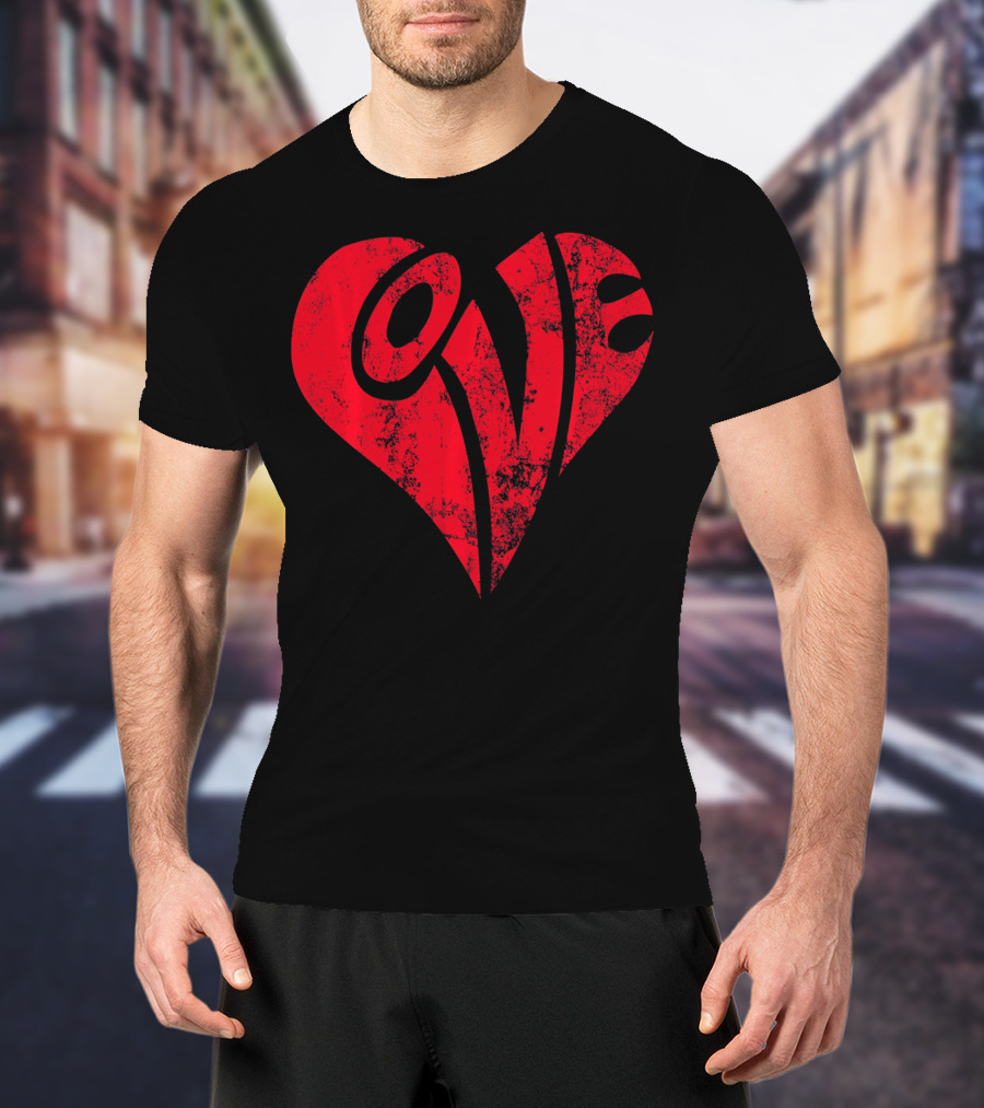 Vintage Red Love Heart T-Shirt