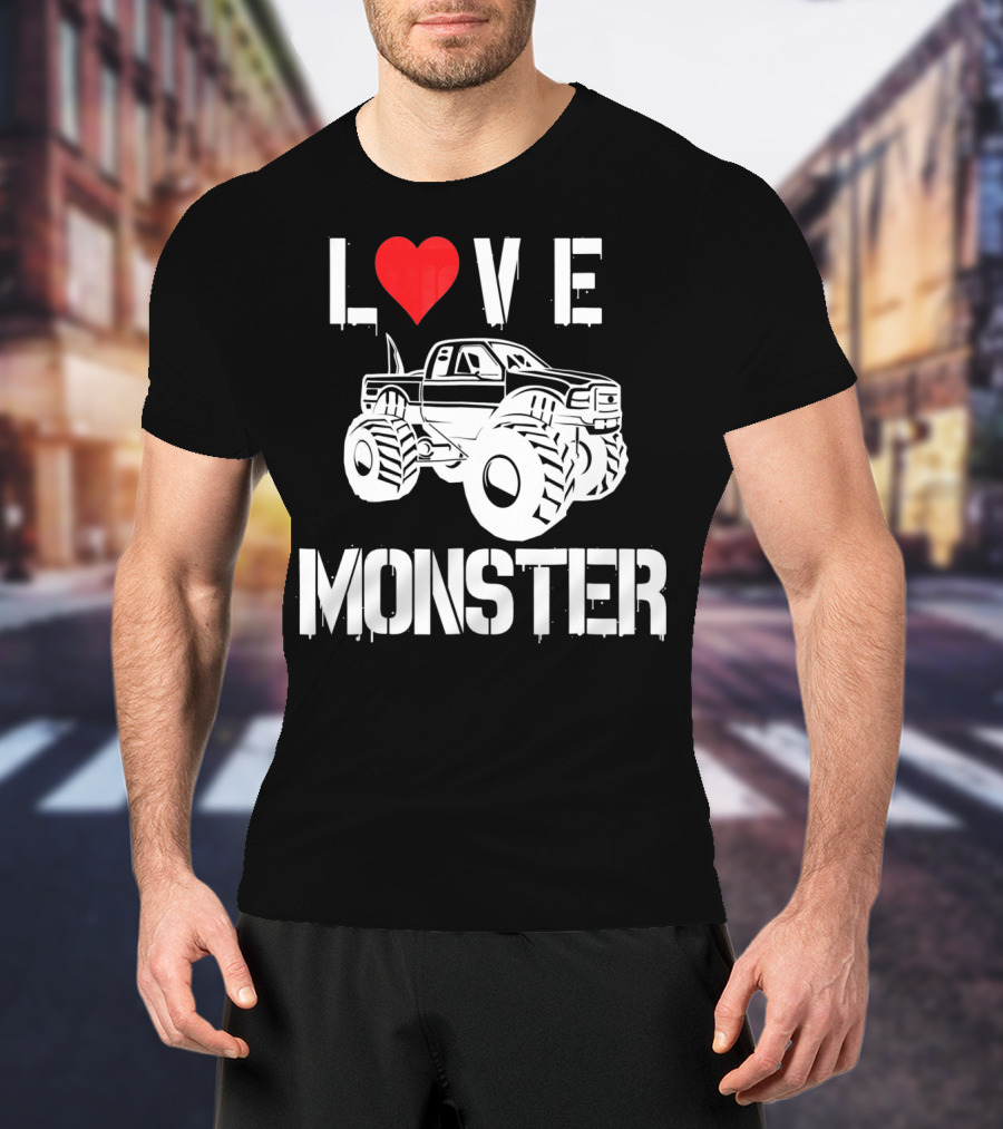LOVE Monster Truck Valentine T-Shirt