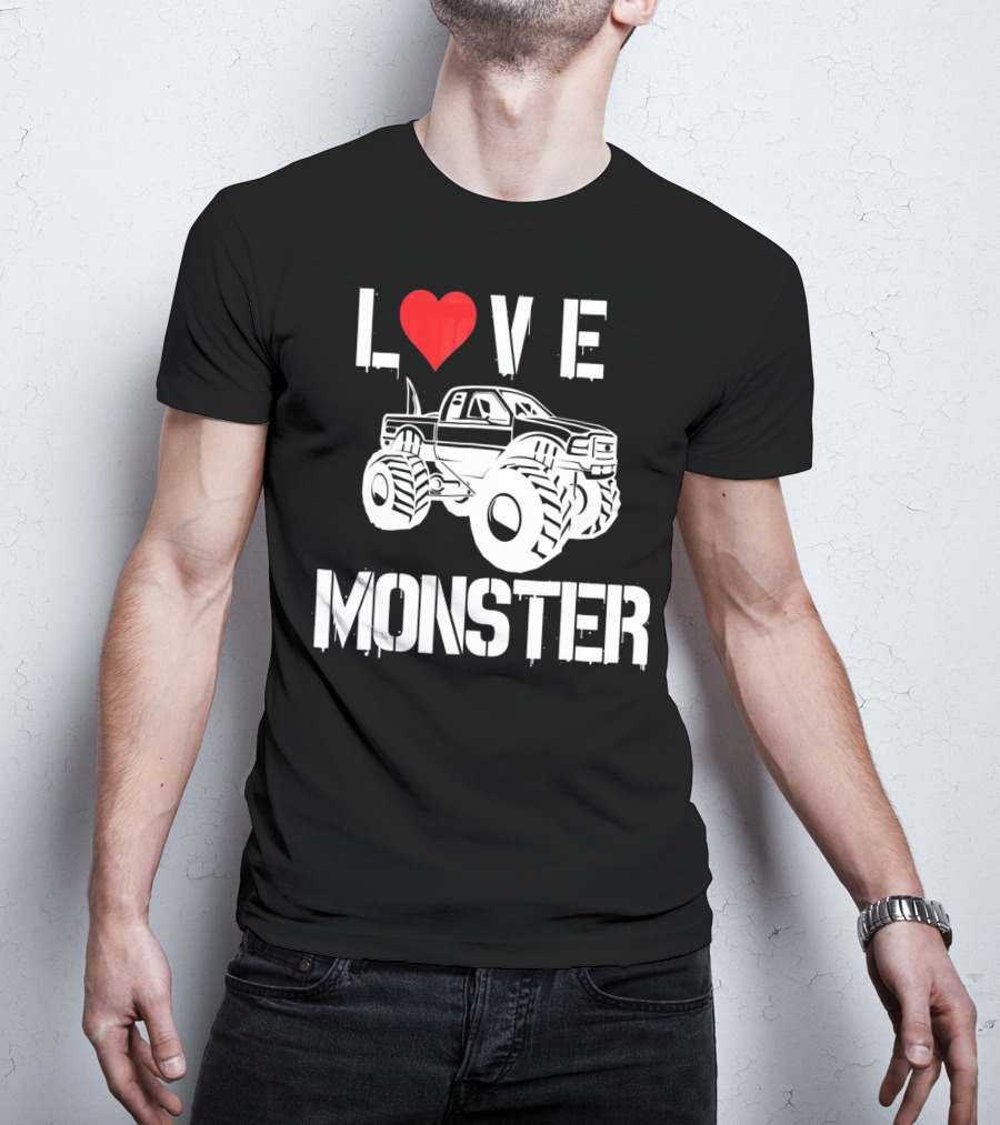LOVE Monster Truck Valentine T-Shirt