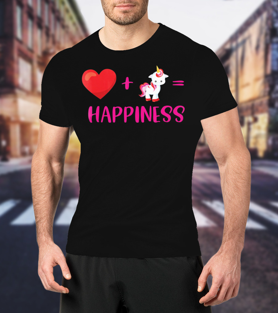 Heart Plus Unicorn Equals Happiness T-Shirt