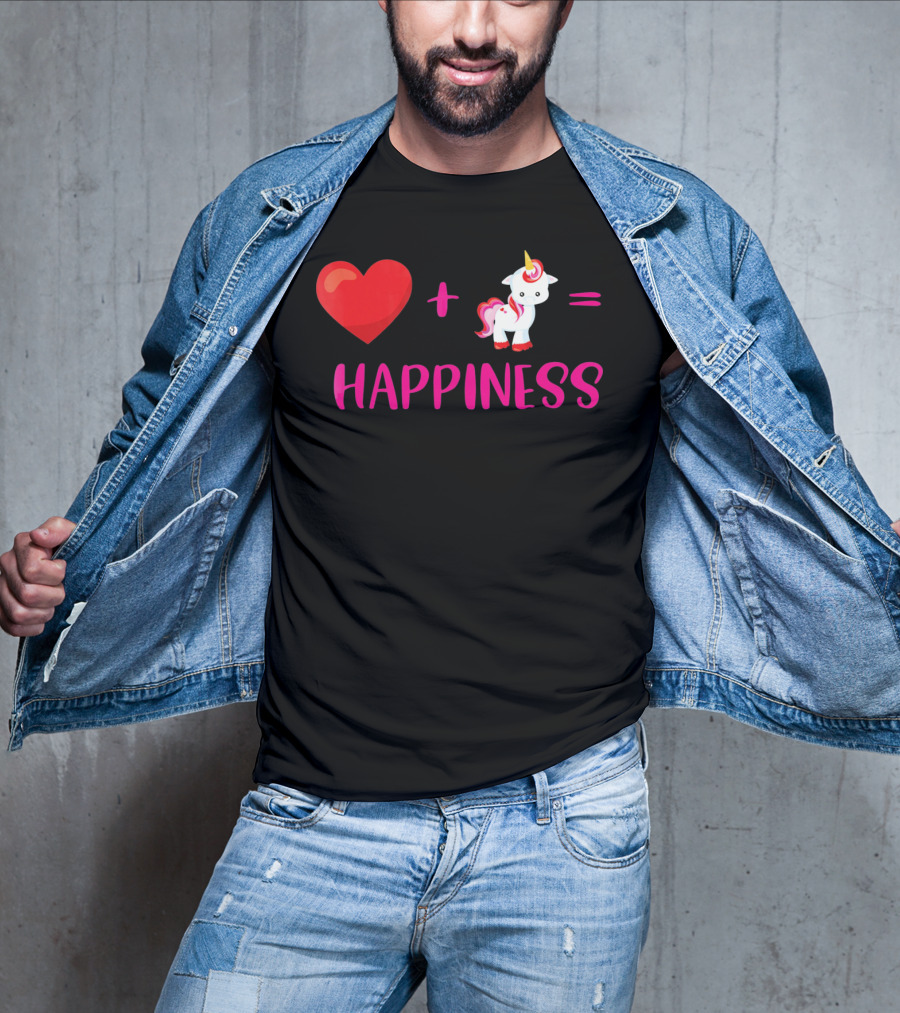 Heart Plus Unicorn Equals Happiness T-Shirt