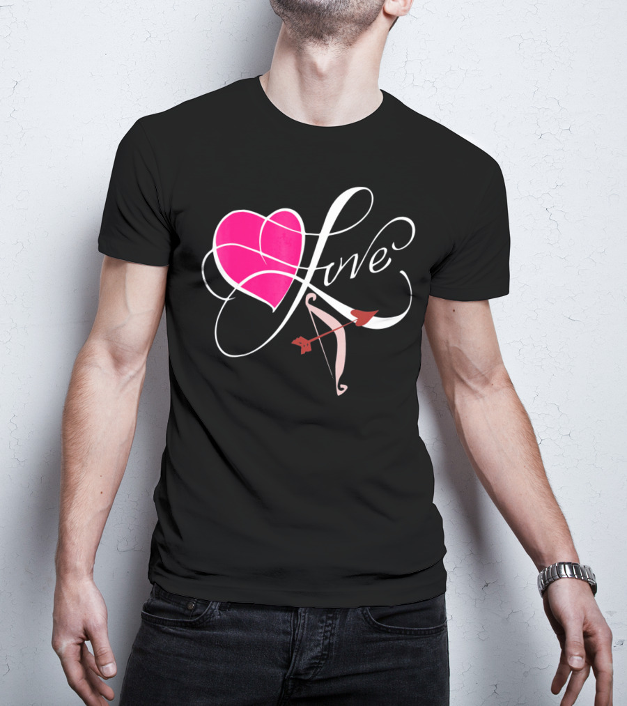 Love Stuck Valentine's Day Heart With Cupid's Arrow T-Shirt